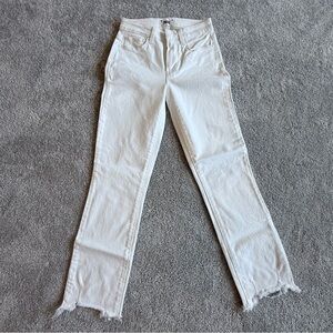 PAIGE Women's Cindy Crop White Straight Leg Jeans